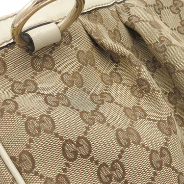 グッチ GUCCI スーキー GGショルダーバッグ 296834 アイボリー GGキャンバス レザー ショルダーバッグ シルバー金具 白 肩掛け