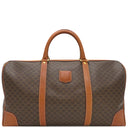 セリーヌ CELINE マカダム ブラウン PVC レザー ボストンバッグ ゴールド金具 総柄 トリオンフ ロゴ ヴィンテージ ※鍵1本欠品