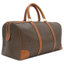 セリーヌ CELINE マカダム ブラウン PVC レザー ボストンバッグ ゴールド金具 総柄 トリオンフ ロゴ ヴィンテージ ※鍵1本欠品