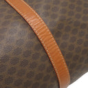 セリーヌ CELINE マカダム ブラウン PVC レザー ボストンバッグ ゴールド金具 総柄 トリオンフ ロゴ ヴィンテージ ※鍵1本欠品