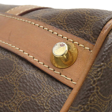 セリーヌ CELINE マカダム ブラウン PVC レザー ボストンバッグ ゴールド金具 総柄 トリオンフ ロゴ ヴィンテージ ハンドバッグ