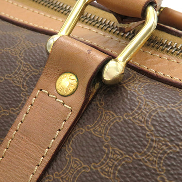 セリーヌ CELINE マカダム ブラウン PVC レザー ボストンバッグ ゴールド金具 総柄 トリオンフ ロゴ ヴィンテージ ハンドバッグ