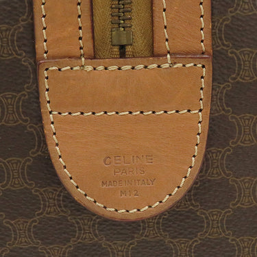 セリーヌ CELINE マカダム ブラウン PVC レザー ボストンバッグ ゴールド金具 総柄 トリオンフ ロゴ ヴィンテージ ハンドバッグ