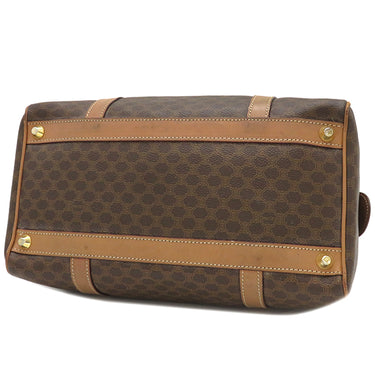 セリーヌ CELINE マカダム ブラウン PVC レザー ボストンバッグ ゴールド金具 総柄 トリオンフ ロゴ ヴィンテージ ハンドバッグ