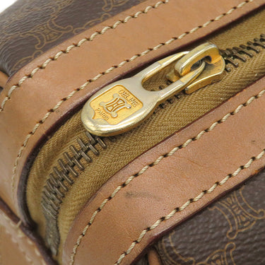 セリーヌ CELINE マカダム ブラウン PVC レザー ボストンバッグ ゴールド金具 総柄 トリオンフ ロゴ ヴィンテージ ハンドバッグ