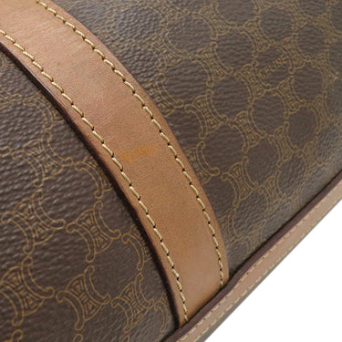 セリーヌ CELINE マカダム ブラウン PVC レザー ボストンバッグ ゴールド金具 総柄 トリオンフ ロゴ ヴィンテージ ハンドバッグ