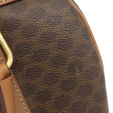 セリーヌ CELINE マカダム ブラウン PVC レザー ボストンバッグ ゴールド金具 総柄 トリオンフ ロゴ ヴィンテージ ハンドバッグ