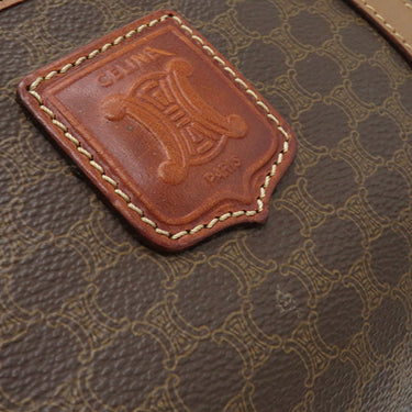 セリーヌ CELINE マカダム ブラウン PVC レザー ボストンバッグ ゴールド金具 総柄 トリオンフ ロゴ ヴィンテージ ハンドバッグ