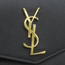 サンローラン SAINT LAURENT アップタウン チェーンウォレット 607788  ブラック レザー 2WAYバッグ ゴールド金具 黒 クラッチ ※カードケース欠品