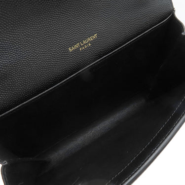 サンローラン SAINT LAURENT アップタウン チェーンウォレット 607788  ブラック レザー 2WAYバッグ ゴールド金具 黒 クラッチ ※カードケース欠品