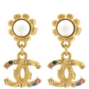 シャネル CHANEL ココマーク カラーストーン ゴールド GP フェイクパール ピアス CCマーク