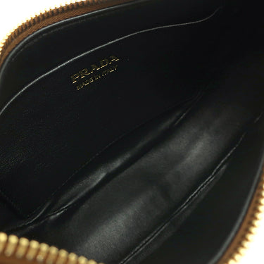プラダ PRADA アーケ スモール レザー 1BC194 コニャック レザー 2WAYバッグ ゴールド金具 茶 三角ロゴ