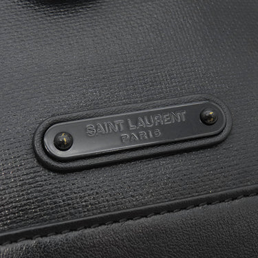 サンローラン SAINT LAURENT リビングトン 482777 ブラック PVC レザー ショルダーバッグ ブラック金具 黒
