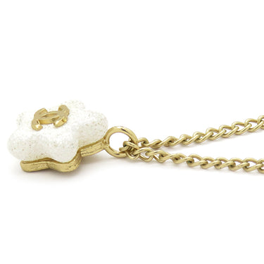 シャネル CHANEL スター ココマーク プレート 03A ホワイト×ゴールド GP 珊瑚（コーラル） ネックレス 星 珊瑚