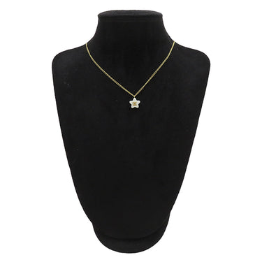 シャネル CHANEL スター ココマーク プレート 03A ホワイト×ゴールド GP 珊瑚（コーラル） ネックレス 星 珊瑚