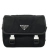 プラダ PRADA Re-Nylon x サフィアーノレザー 2VD034 ブラック ナイロン レザー ショルダーバッグ シルバー金具 メッセンジャーバッグ 黒