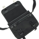 プラダ PRADA Re-Nylon x サフィアーノレザー 2VD034 ブラック ナイロン レザー ショルダーバッグ シルバー金具 メッセンジャーバッグ 黒
