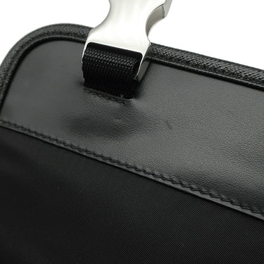 プラダ PRADA Re-Nylon x サフィアーノレザー 2VD034 ブラック ナイロン レザー ショルダーバッグ シルバー金具 メッセンジャーバッグ 黒
