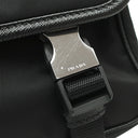 プラダ PRADA Re-Nylon x サフィアーノレザー 2VD034 ブラック ナイロン レザー ショルダーバッグ シルバー金具 メッセンジャーバッグ 黒