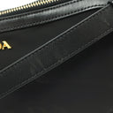 プラダ PRADA ナイロン ジャガード BR4320 ブラック ナイロン レザー ショルダーバッグ ゴールド金具 黒 ワンショルダー 肩掛け