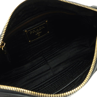 プラダ PRADA ナイロン ジャガード BR4320 ブラック ナイロン レザー ショルダーバッグ ゴールド金具 黒 ワンショルダー 肩掛け