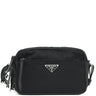 プラダ PRADA スタッズ ナイロン 1BC167 ブラック ナイロン レザー ショルダーバッグ シルバー金具 黒 三角ロゴ