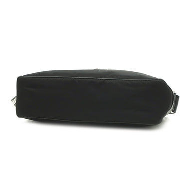 プラダ PRADA スタッズ ナイロン 1BC167 ブラック ナイロン レザー ショルダーバッグ シルバー金具 黒 三角ロゴ