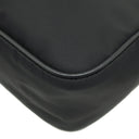 プラダ PRADA スタッズ ナイロン 1BC167 ブラック ナイロン レザー ショルダーバッグ シルバー金具 黒 三角ロゴ