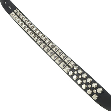 プラダ PRADA スタッズ ナイロン 1BC167 ブラック ナイロン レザー ショルダーバッグ シルバー金具 黒 三角ロゴ