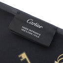 カルティエ Cartier ディアボロ ドゥ カルティエ バンドー ブラック×グレー×レッド シルク スカーフ 黒 赤