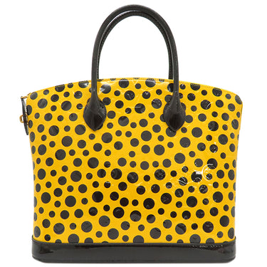 ルイヴィトン LOUIS VUITTON ロックイット MM M91398 ジョーヌ モノグラムヴェルニ ドットインフィニティ ハンドバッグ ゴールド金具 黄色 ドット 水玉 草間彌生