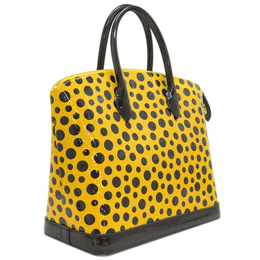 ルイヴィトン LOUIS VUITTON ロックイット MM M91398 ジョーヌ モノグラムヴェルニ ドットインフィニティ ハンドバッグ ゴールド金具 黄色 ドット 水玉 草間彌生