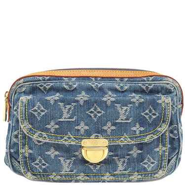 ルイヴィトン LOUIS VUITTON バムバッグ M95347 ブルー モノグラムデニム ボディバッグ ゴールド金具 青 デニム