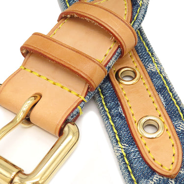 ルイヴィトン LOUIS VUITTON バムバッグ M95347 ブルー モノグラムデニム ボディバッグ ゴールド金具 青 デニム