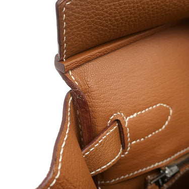エルメス HERMES バーキン30 ゴールド トゴ ハンドバッグ シルバー金具 茶