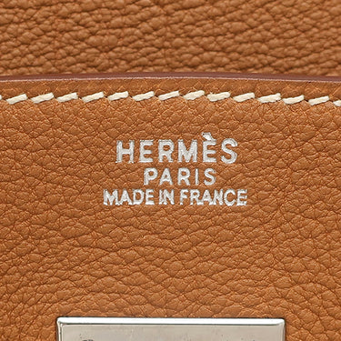 エルメス HERMES バーキン30 ゴールド トゴ ハンドバッグ シルバー金具 茶