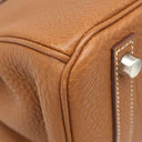 エルメス HERMES バーキン30 ゴールド トゴ ハンドバッグ シルバー金具 茶