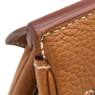 エルメス HERMES バーキン30 ゴールド トゴ ハンドバッグ シルバー金具 茶