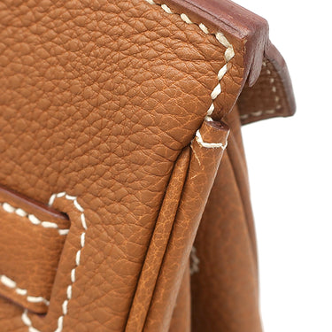 エルメス HERMES バーキン30 ゴールド トゴ ハンドバッグ シルバー金具 茶