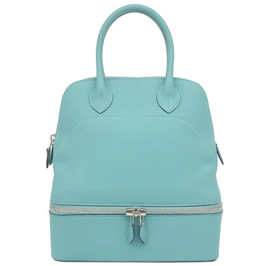 エルメス HERMES ボリードスクレ ブルーアトール スイフト ハンドバッグ シルバー金具 水色