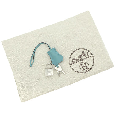 エルメス HERMES ボリードスクレ ブルーアトール スイフト ハンドバッグ シルバー金具 水色