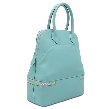 エルメス HERMES ボリードスクレ ブルーアトール スイフト ハンドバッグ シルバー金具 水色