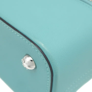 エルメス HERMES ボリードスクレ ブルーアトール スイフト ハンドバッグ シルバー金具 水色