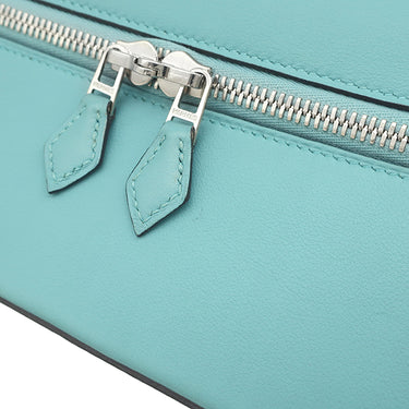 エルメス HERMES ボリードスクレ ブルーアトール スイフト ハンドバッグ シルバー金具 水色