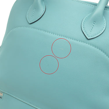 エルメス HERMES ボリードスクレ ブルーアトール スイフト ハンドバッグ シルバー金具 水色
