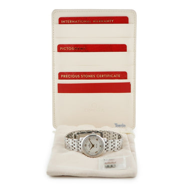 腕時計 オメガ OMEGA デ ヴィル プレステージ 424.10.27.60.55.001 クオーツ レディース 純正ダイヤ ホワイト シェル ローマン