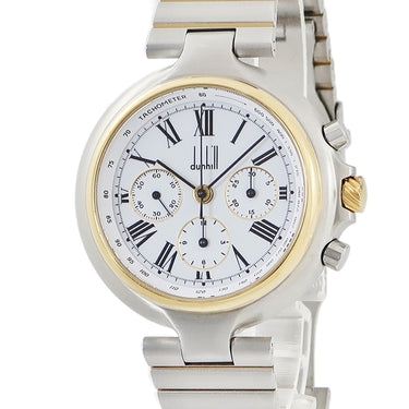 腕時計 ダンヒル dunhill ミレニアム クロノグラフ LC28 手巻き メンズ レマニア ホワイト ローマン