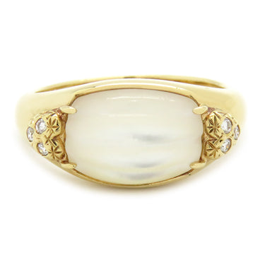 TASAKI TASAKI シェル ダイヤ イエローゴールド K18YG シェル リング 指輪 AU750  11号