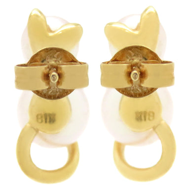 TASAKI TASAKI パールホワイト×イエローゴールド K18YG パール ピアス パール あこや真珠 750YG Au750 猫モチーフ