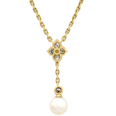 カルティエ Cartier ヒンドゥ パール ダイヤ イエローゴールド K18YG パール ダイヤモンド ネックレス 18金 18K